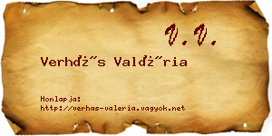Verhás Valéria névjegykártya